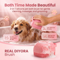 DIYORA 2-in-1 Silicone Pet Bath & Shampoo Dispensing Brush