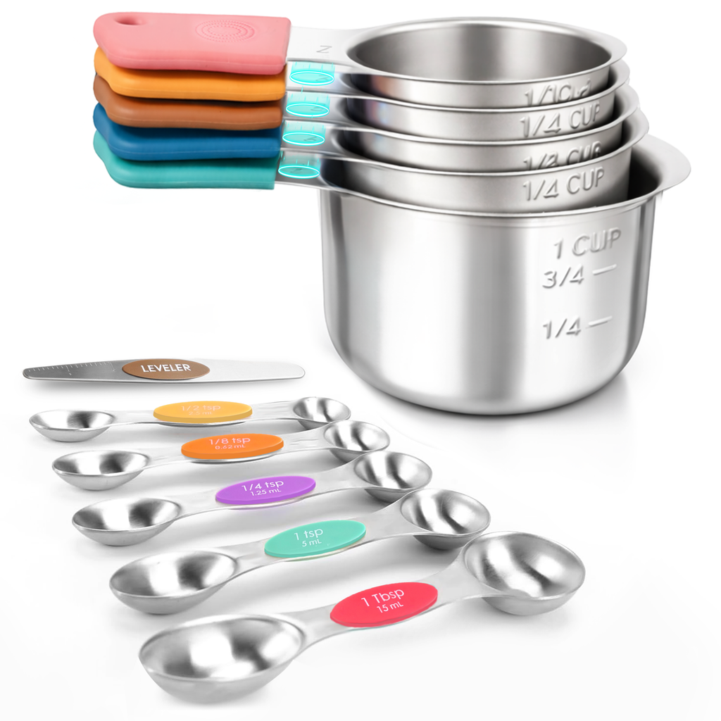 DIYORA 13-Piece Magnetic Stainless Steel Measuring Set