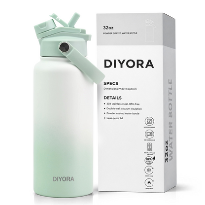 DIYORA 32oz Insulated Stainless Steel Water Bottle